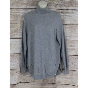 Two Twenty Five Womens Size Medium Ribbed Knit Turtleneck Sweater Heather Gray